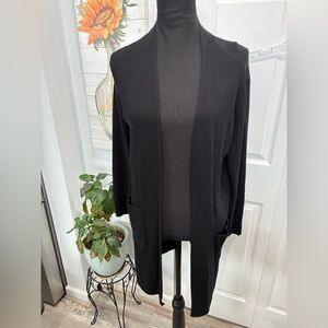 Chico's Classic Black Open-Front Cardigan
